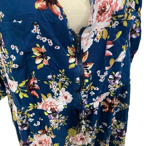 Torrid Midi Blue Pink Floral Dress Size 3 / 3XL - Picture 4 of 11